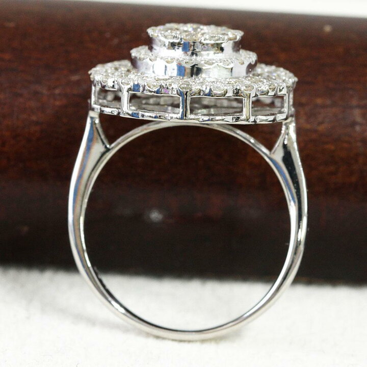 楽天市場】17mm！光の海！見た目15ct ダイヤモンド K18 WG ラウンド  