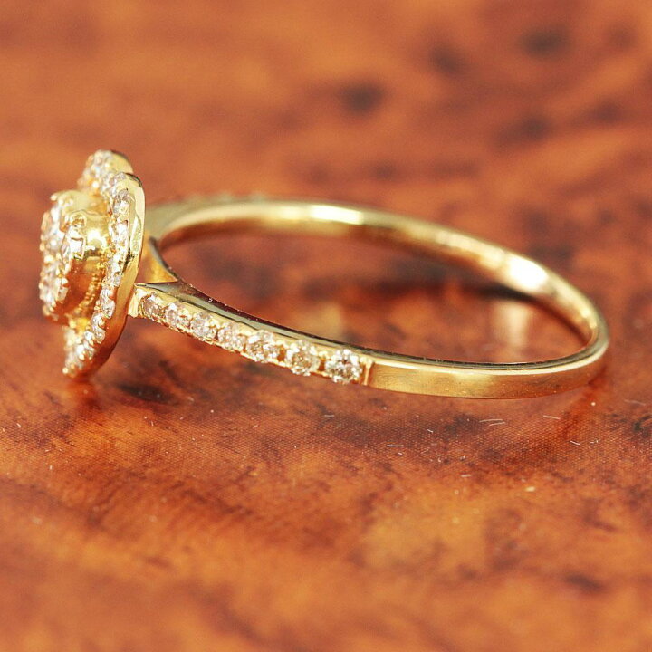 楽天市場】キュート 0.4ct ダイヤモンド K18 yg ダブル ハート リング 
