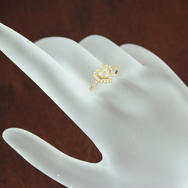 楽天市場】キュート 0.4ct ダイヤモンド K18 yg ダブル ハート リング 