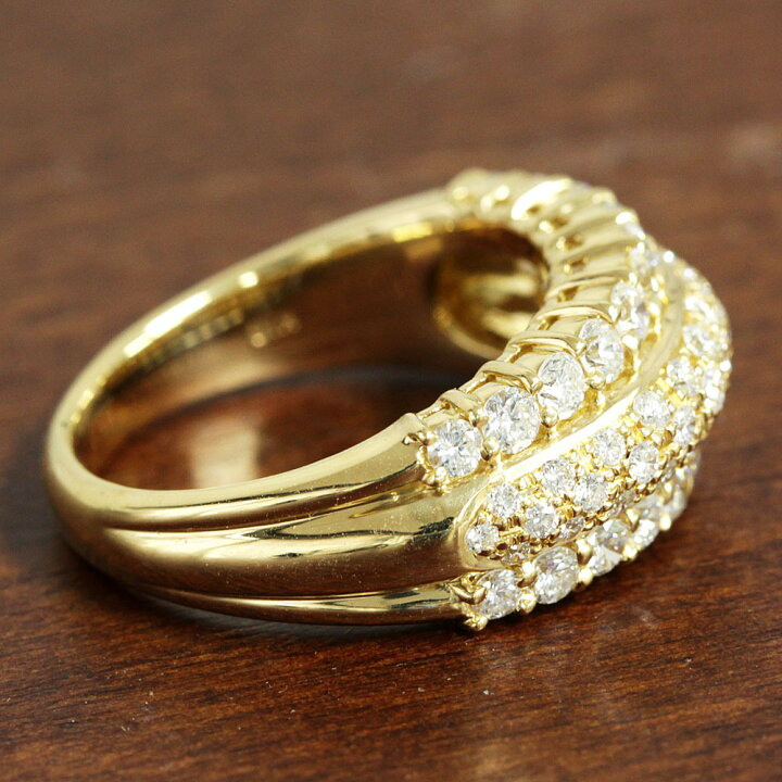 楽天市場】豪華 3連風 エタニティ！1ct ダイヤモンド K18 yg リング  