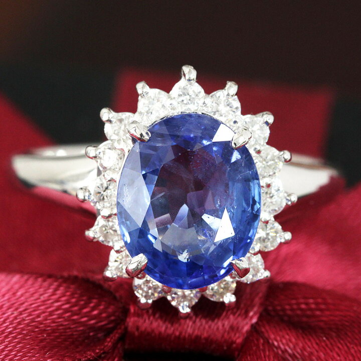 楽天市場】最高品質！非加熱 3ct サファイア ダイヤモンド プラチナ 