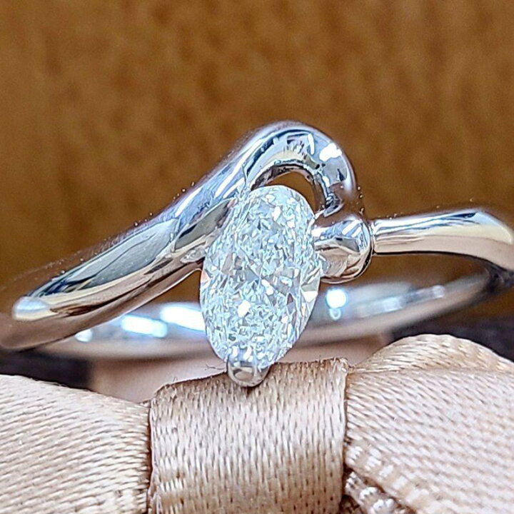 楽天市場】H SI オーバルカット ほぼ0.6ct ダイヤモンド プラチナ  
