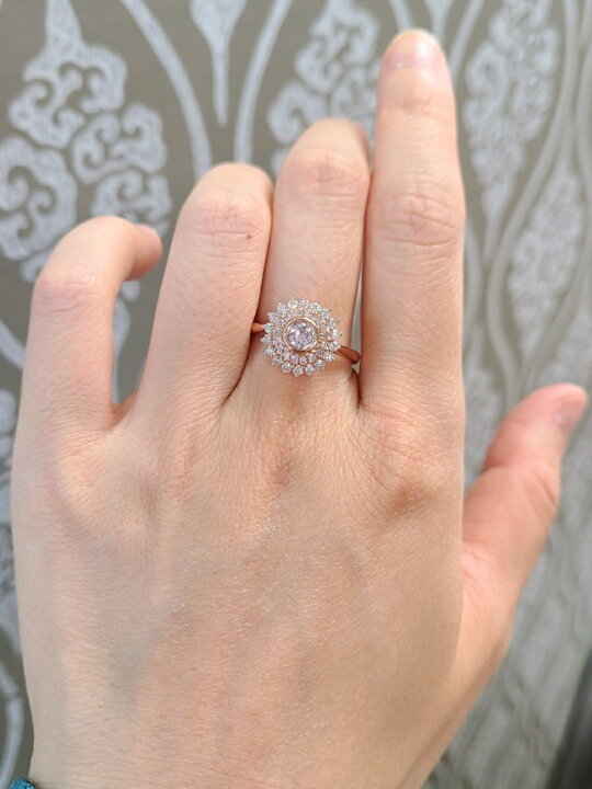 楽天市場】希少！激安！中宝！ 0.2ct 天然ピンクダイヤモンド K18 PG 