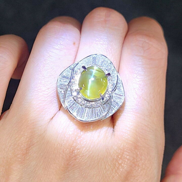 楽天市場】高品質！開運石！ 5ct クリソベリル キャツアイ ダイヤ 