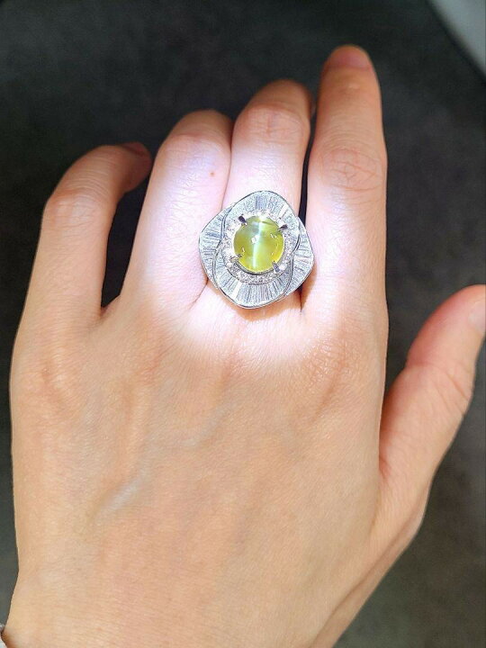 楽天市場】高品質！開運石！ 5ct クリソベリル キャツアイ ダイヤ 