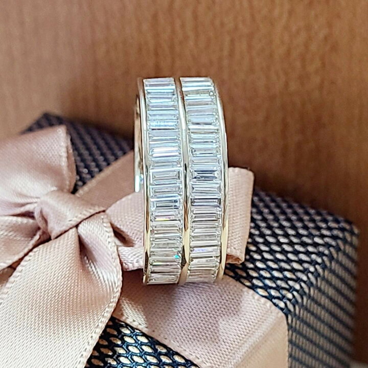 楽天市場】超ボリューム！5.89ct バゲットダイヤ 2連 K18 フル 