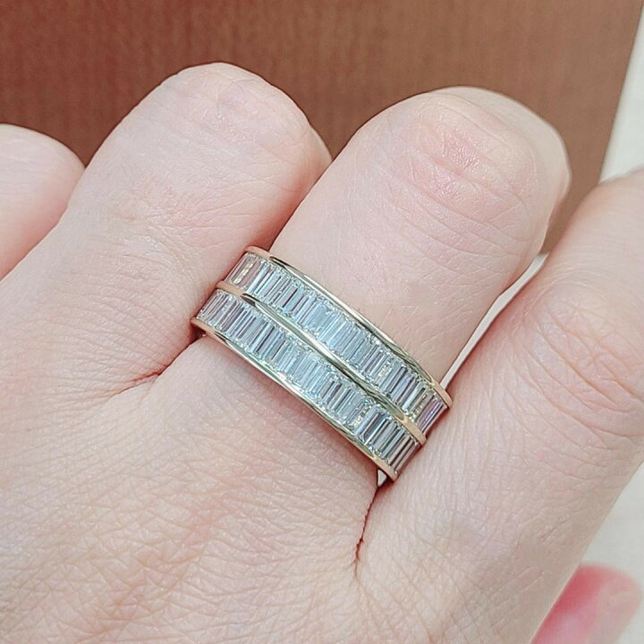 楽天市場】超ボリューム！5.89ct バゲットダイヤ 2連 K18 フル 