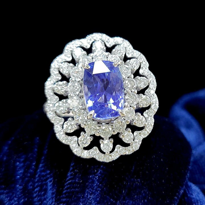 楽天市場】まさに芸術品！ 非加熱 ノーヒート サファイア K18 WG 3.2ct 