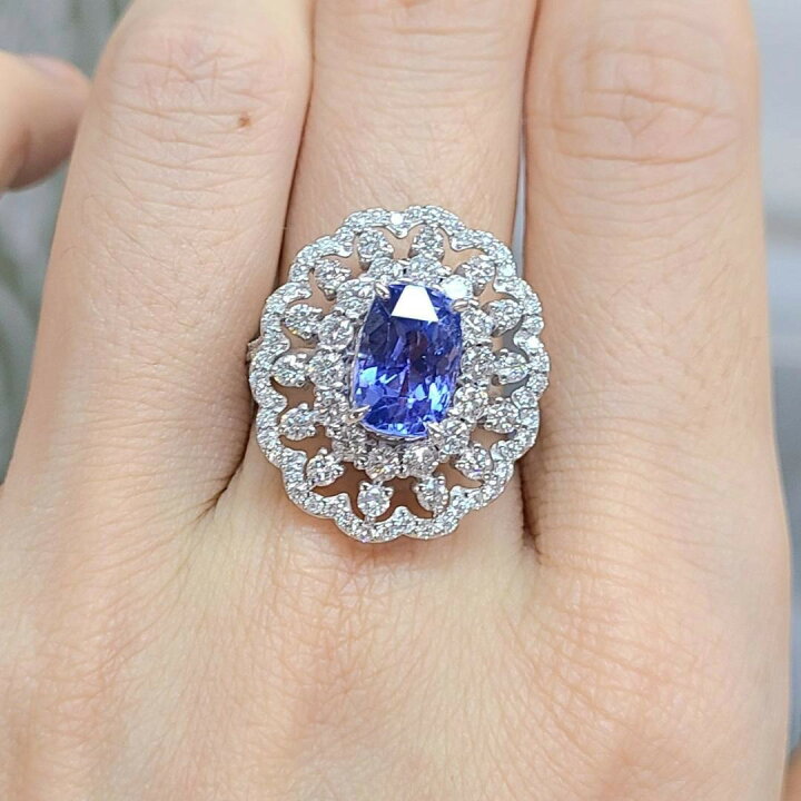 楽天市場】まさに芸術品！ 非加熱 ノーヒート サファイア K18 WG 3.2ct 