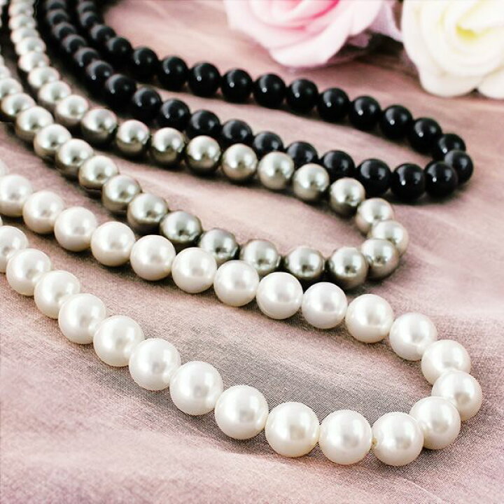 楽天市場】パール ネックレス 花珠 本真珠 貝パール ネックレス 8mm 白 