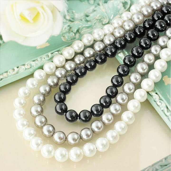 楽天市場】パール ネックレス 花珠 本真珠 貝パール ネックレス 8mm 白 