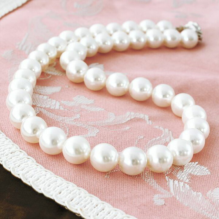 楽天市場】パールネックレス 花珠 本真珠貝パール ネックレス 10mm 白 