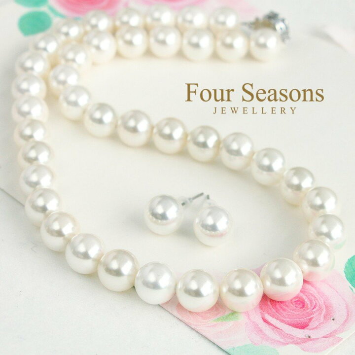 楽天市場】パールネックレス 花珠 本真珠貝パール ネックレス 10mm 白 
