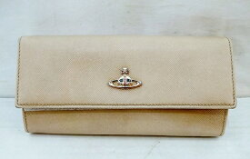 Vivienne Westwood (ヴィヴィアン・ウエストウッド) LONG WALLET OPIO SAFFIANO サイズ：約 縦10cm 横19cm 厚さ4cm カラー：ベージュ【中古】【財布】【鈴鹿 併売品】【1383015OS】