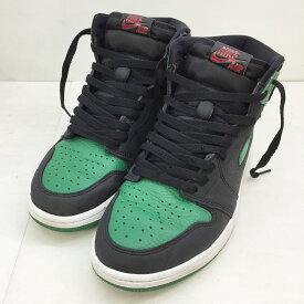 NIKE(ナイキ) AIR JORDAN 1 RETRO HIGH OG エアジョーダン 1 レトロ ハイ オリジナル 555088-030 サイズ：8.5(26.5cm)カラー：ブラック・グリーン【中古】【139 スニーカー】【鈴鹿 併売品】【139-220228-02OS】