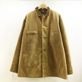 carhartt(カーハート) プリントタグ ブランケットライナー ダック地ジャケット カバーオール サイズ：L カラー：ブラウン【中古】【128 アメカジ】【鈴鹿 併売品】【128-231207-02OS】