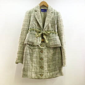 BURBERRY BLUE LABEL(バーバリーブルーレーベル) ツイードセットアップ ※上下のサイズが違います。 サイズ：38/36 カラー：グリーン【中古】【132 レディーストップス】【鈴鹿 併売品】【132-240130-04OS】