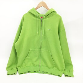 Supreme(シュプリーム) Overdyed Small Box Zip Up Hooded Sweatshirt オーバーダイドジップアップパーカ サイズ：L カラー：ライム【中古】【126 ストリート】【鈴鹿 併売品】【126-241118-02OS】