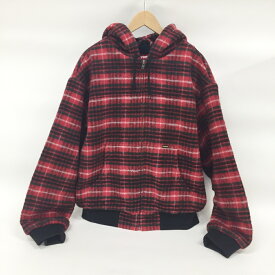 Supreme(シュプリーム) Plaid Wool Hooded Work Jacket プラッド ウール フーディー ワーク ジャケット サイズ：M カラー：レッド・ブラック【中古】【126 ストリート】【鈴鹿 併売品】【126-250110-04OS】