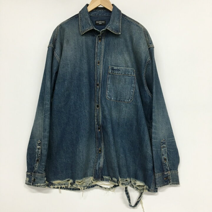 楽天市場】BALENCIAGA(バレンシアガ)オーバーサイズダメージ長袖デニム 