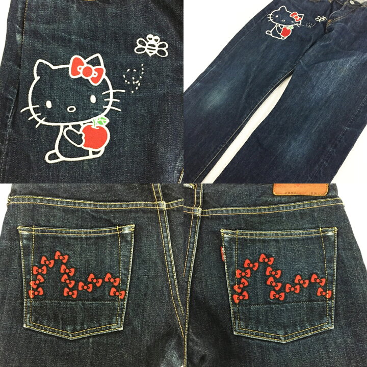 EVISU(エヴィス) ハローキティ コラボ 刺繍 ジーンズ リボンかもめ 