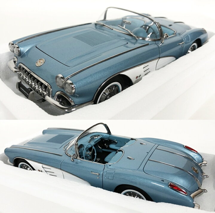 楽天市場】【開封品】1/18 シボレー コルベット 1958 シルバーブルー 