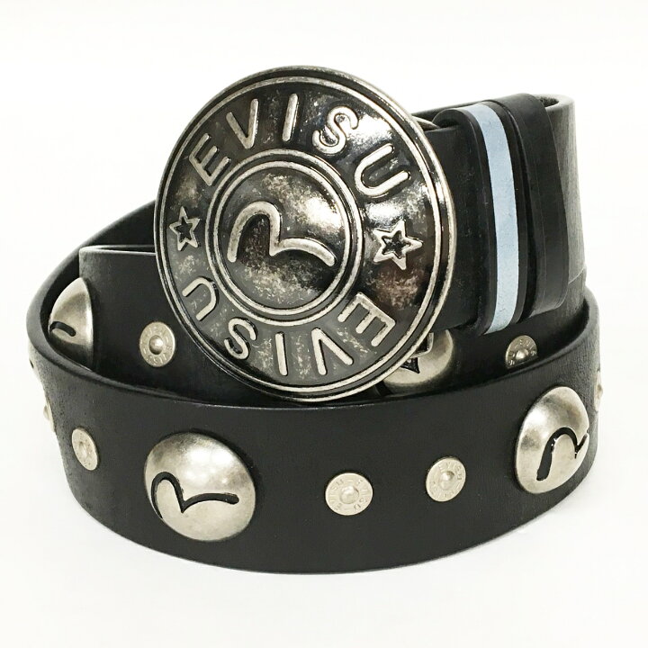 楽天市場】EVISU エヴィスリアル レザー スチール バックル ベルト  