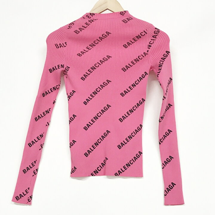 楽天市場】BALENCIAGA （バレンシアガ）ロゴ プリント リブニット 
