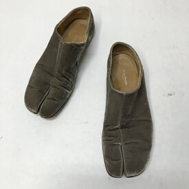 Maison Margiela（メゾンマルジェラ）タビ ベルベット フラットシューズサイズ：43カラー：グレージュ【中古】【140 その他靴】【鈴鹿 併売】【140-250310-08NS】