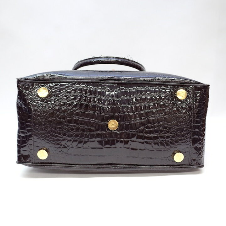 vivienne westwood エナメルヤスミンバッグ ヴィヴィアンウエストウッド クロコ型押し ハンドバッグ ボストンバッグ ブラック【中古】【カバン】【四日市 併売品】【137-190716-02eH】 | フーリエ 楽天市場店