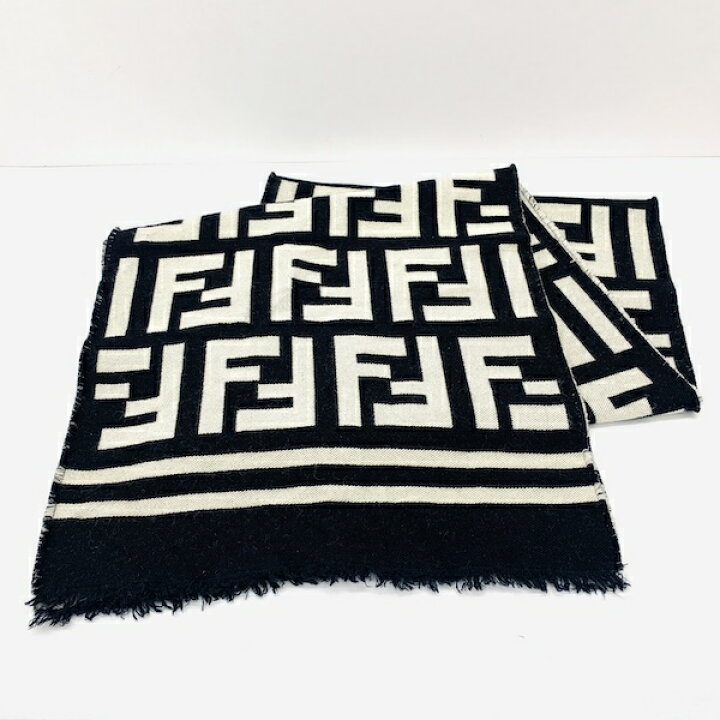 楽天市場】FENDI ジャガード ウール マフラー フェンディ ズッカ柄 