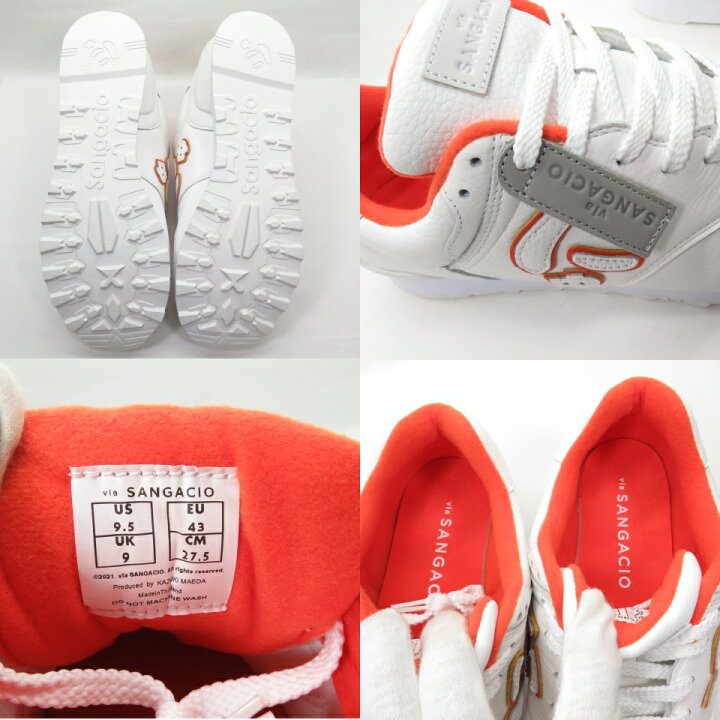 楽天市場】SANGACIO 靴工房 サンガッチョ にゅ～ず WHITE/ORANGE 