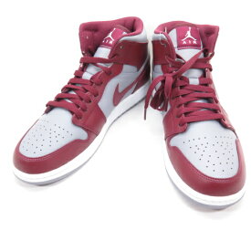 NIKE　AIR JORDAN 1 MID　"Team Red"　ナイキ エア ジョーダン 1 ミッド 　 "チームレッド"　チェリーウッドレッド　グレー DQ8426-615　US10　約28.0cm　バスケットシューズ　 【中古】【139 スニーカー】【四日市 併売品】【139-240418-04OH】