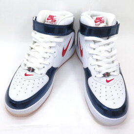 NIKE　AIR FORCE 1 MID QS　ナイキ エアフォース 1 ミッド クイックストライク ホワイト/ユニバーシティー レッド DH5623-101　US9.5　約27.5cm　スニーカー 【中古】【139 スニーカー】【四日市 併売品】【139-240421-03OH】