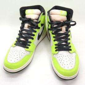 NIKE AIR JORDAN 1 RETRO HIGH OG Volt/Visionaire ナイキ エア ジョーダン 1 レトロ ハイ オリジナル ボルト/ヴィジョネア セイル-ブラック 555088-702 US10 約28.0cm スニーカー 【中古】【139 スニーカー】【四日市 併売品】【139-240523-04OH】