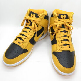 WU-TANG CLAN × NIKE DUNK HIGH RETRO PRM ウータンクラン × ナイキ ダンク ハイ レトロ プレミアム ブラック イエロー HJ4320-001 US8 約26.0cm 【中古】【139 スニーカー】【四日市 併売品】【139-250206-01OH】