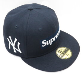 Supreme MLB Teams Box Logo New Era 59Fifty Fitted Cap シュプリーム ニューエラ New York Yankees ニューヨーク ヤンキース 7 3/8 (58.7cm ) ボックス ロゴ キャップ ネイビー 【中古】【136 その他帽子】【四日市 併売品】【136-250312-03OH】