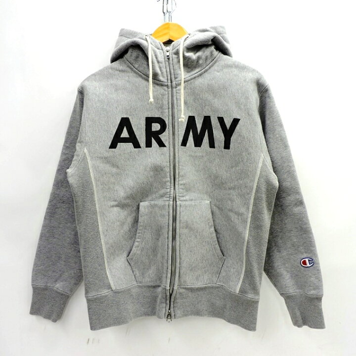 楽天市場 Champion Reverse Weave Wind Stopper Army チャンピオン リバースウィーブ ウィンドストッパー ジップフーディ アーミー C8 Y104 グレー サイズ M 中古 128 アメカジ 四日市 併売品 128 16 04ush フーリエ 楽天市場店