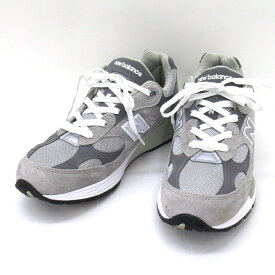 New Balance　M992GR ニューバランス　ピッグスキンスエード/メッシュアッパー ローカットスニーカー グレー　サイズ：UK10.5（29cm）【中古】【139 スニーカー】【四日市 併売品】【139-220816-02USH】