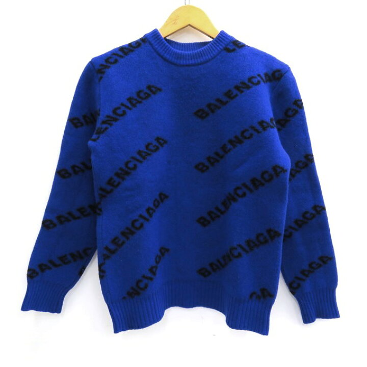 楽天市場】BALENCIAGA ALLOVER LOGO CREWNECK KNIT バレンシアガ  