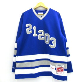 SUPREME×WTAPS 21SS Mitchell & Ness Hockey Jersey シュプリーム×ダブルタップス　ミッチェル＆ネス ホッケー ジャージ ブルー　サイズ：XL【中古】【126 ストリート】【四日市 併売品】【126-230719-07USH】