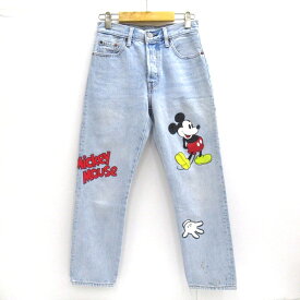 LEVI'S×Disney COLLECTION　MICKEY MOUSE WOMEN'S PREMIUM 501 CROPPED リーバイス×ディズニー　ミッキー レディース プレミアム 501 クロップド36200-0009　サイズ：W25/L26【中古】【133 レディースボトムス】【四日市 併売品】【133-230810-06USH】