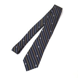 GUCCI　SILK TIE グッチ　シルクタイ/Gロゴ・ウェブストライプ ネクタイ 714696 4EAAX　ネイビー/総柄【中古】【148 SPブランド】【四日市 併売品】【148-240105-04USH】