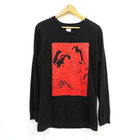 Supreme　Shunga L/S Tee シュプリーム　春画グラフチェック ロングスリーブ Tシャツ ブラック　サイズ：M【中古】【126 ストリート】【四日市 併売品】【126-240209-03VH】