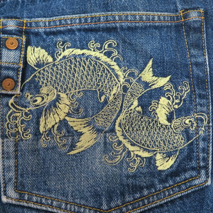 楽天市場】EVISU PARIS（エヴィス パリス） 鯉刺繍 ボタンフライ 