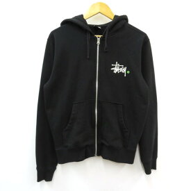 STUSSY　ZIP LOGO HOODIE ステューシー　ジップ ロゴ パーカー ブラック　サイズ：M【中古】【126 ストリート】【四日市 併売品】【126-240520-05VH】