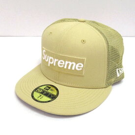 SUPREME×NewEra 24SS Box Logo Mesh Back Cap "Light Gold" シュプリーム×ニューエラ　ボックスロゴ　メッシュ バック　キャップ ライトゴールド　サイズ：7 3/4（61.5cm）【中古】【136 その他帽子】【四日市 併売品】【136-240924-02SH】