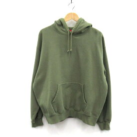SUPREME 23AW Satin Applique Hooded Sweatshirt シュプリーム　サテン アップリケ フーデッド スウェットシャツ　パーカー オリーブ　サイズ：M【中古】【126 ストリート】【四日市 併売品】【126-241001-04SH】