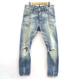 DSQUARED2　KENNY TWIST JEANS / DENIM PANTS ディースクエアード　ここのえタグ ケニーツイスト ダメージ加工 デニムパンツ S71LA0410　インディゴ　サイズ：42【中古】【122 インポート】【四日市 併売品】【122-250322-02VH】