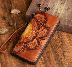 レトロ　長財布 男女共有人気 財布 シンプル 機能的 上質皮革レザー　 高級感 軽量 長持ち ウォレット使いやすい カード収納 大容量